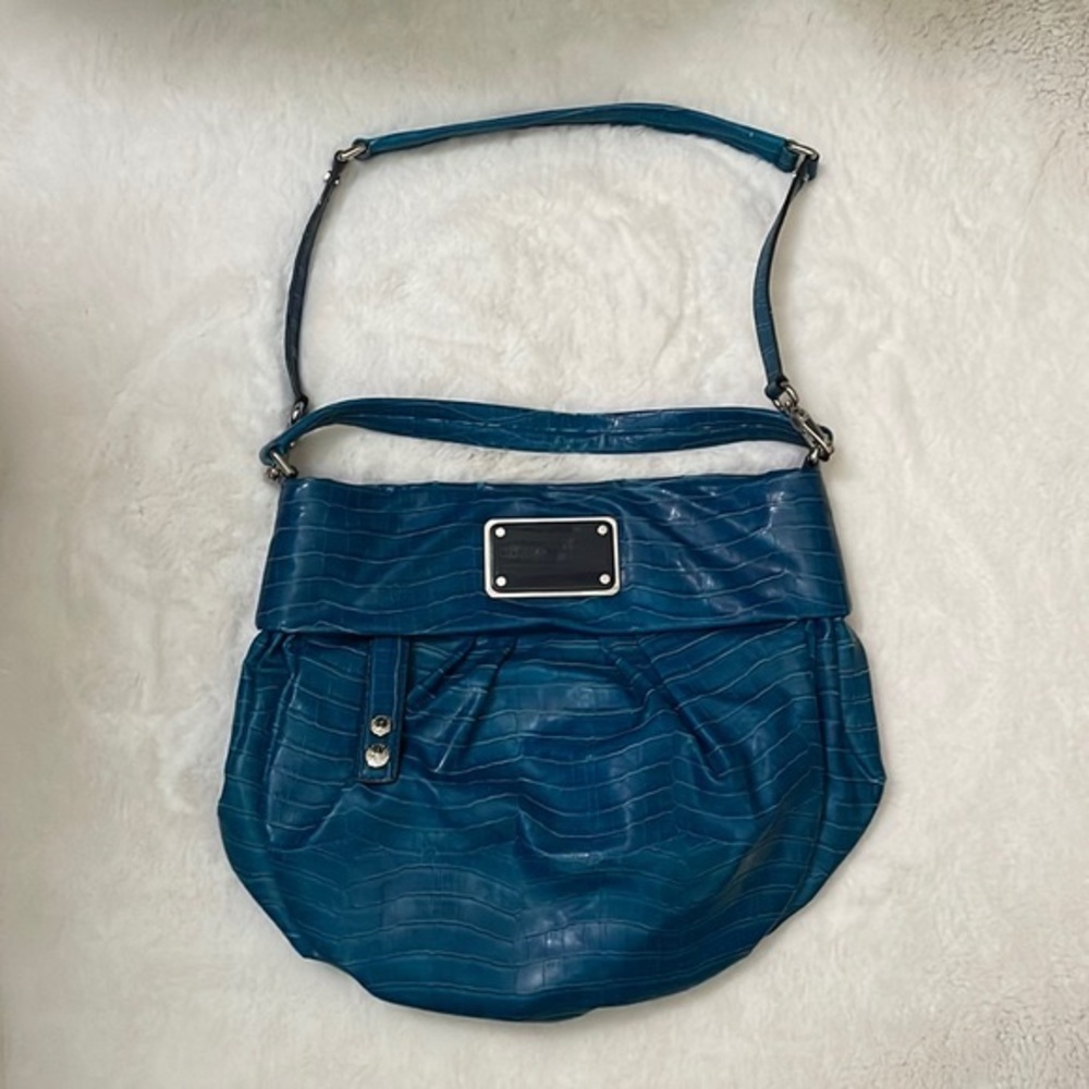 Marc By Marc Jacobs Blue Croc Embossed Hobo Bag